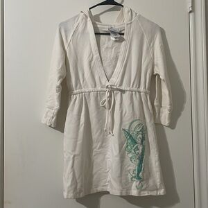 Disney Kids Swim Coverup with Tinkerbell - White and Green Size XS